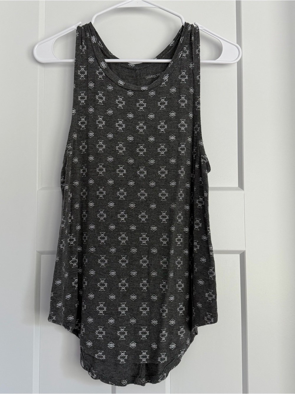 Grayson Threads Charcoal Gray Printed Tank Top